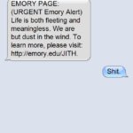 Emory Alert Warns Student Body that Everything is Fleeting and Life May Have No Purpose